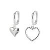 Korean Asymmetrical Heart Earrings: Retro Hollow Peach Design for Women