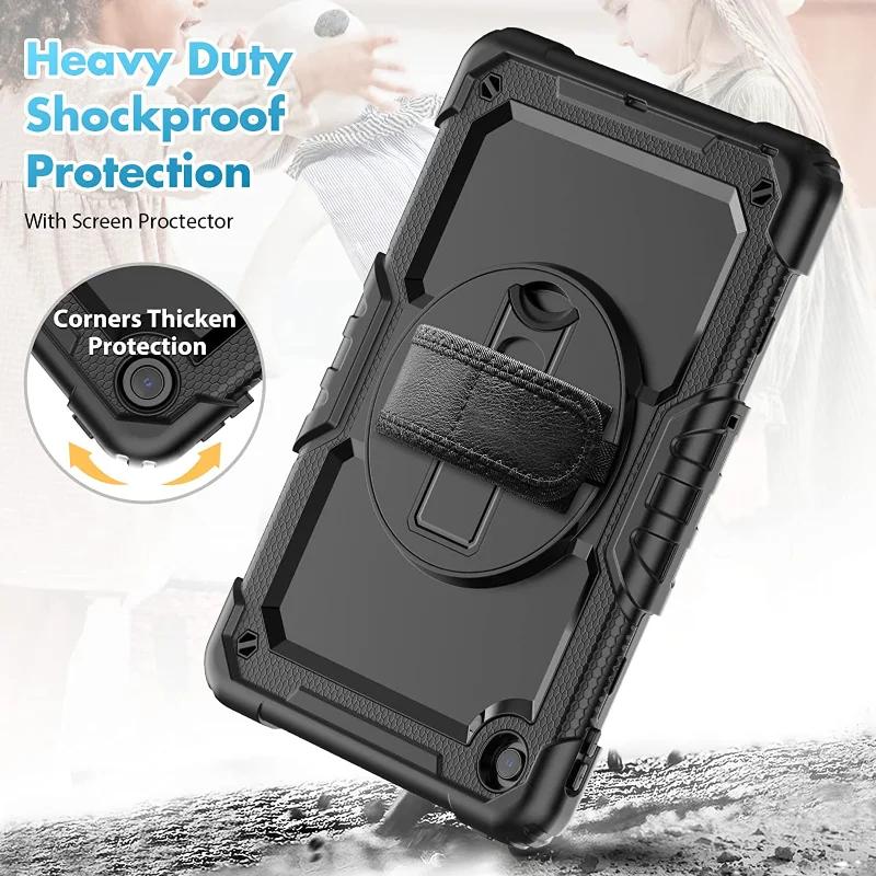 For Tab M11 M10 3rd TB328FU M10 Plus 3rd Gen 10.6 HD 2nd Gen TB-X306F 10.1 Kickstand Cover+Shoulder Strap Shockproof Case