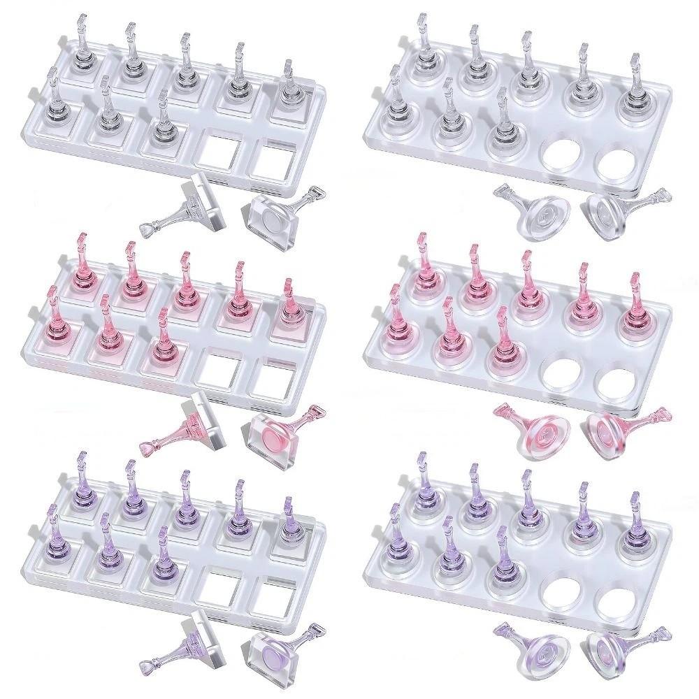Non-Magnetic Nail Display Stand Transparent False Nail Tips Holder  Manicurist Tools
