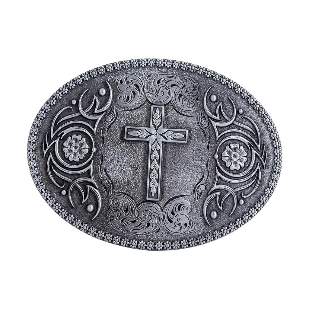 Western Belt Buckle Vintage Style Fashion Alloy Engraved Floral for Men Women