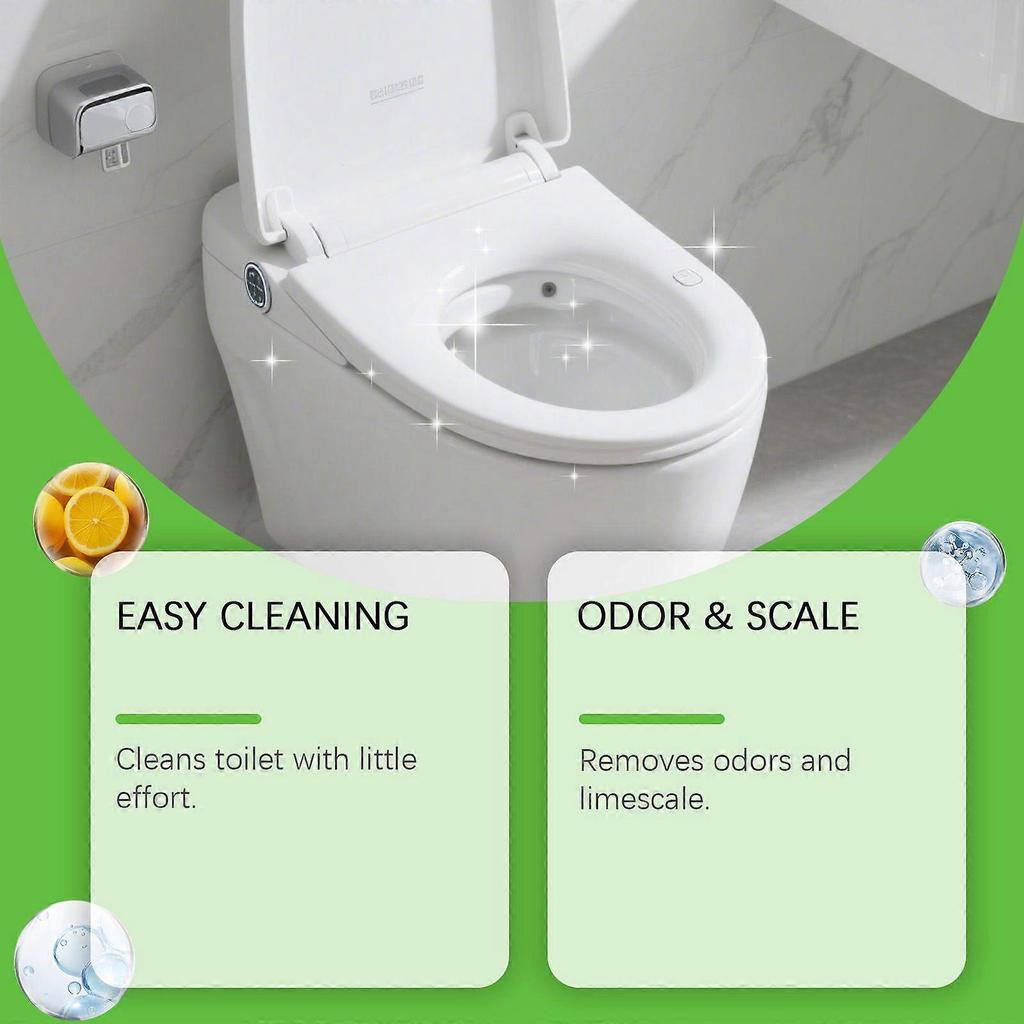 Toilet Cleaner Tablets for Everyday Household Use, Effectively Removing Odors, Scale, and Stubborn Stains from Toilets. Mint Flavor.