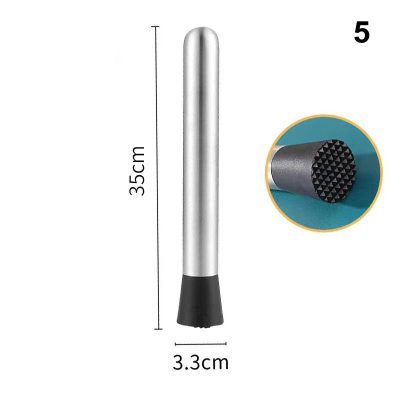 Stainless Steel Crushed Ice Hammer Multifunctional Popsicle Sticks Cocktail Swizzle Stick Fruit Lemon Muddle Bar Tools