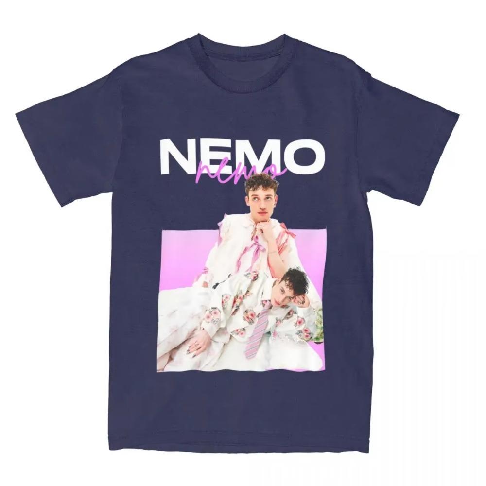 

Nemo The Code Winner Мужская Женская Футболка Евровидение 2024 Швейцария Певец Одежда Крутая Футболка Футболка L темно-синий