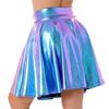 High Waist Flare Skirt Club Stage Costume Party Dancewear Shiny Ruffle Skirts for Women