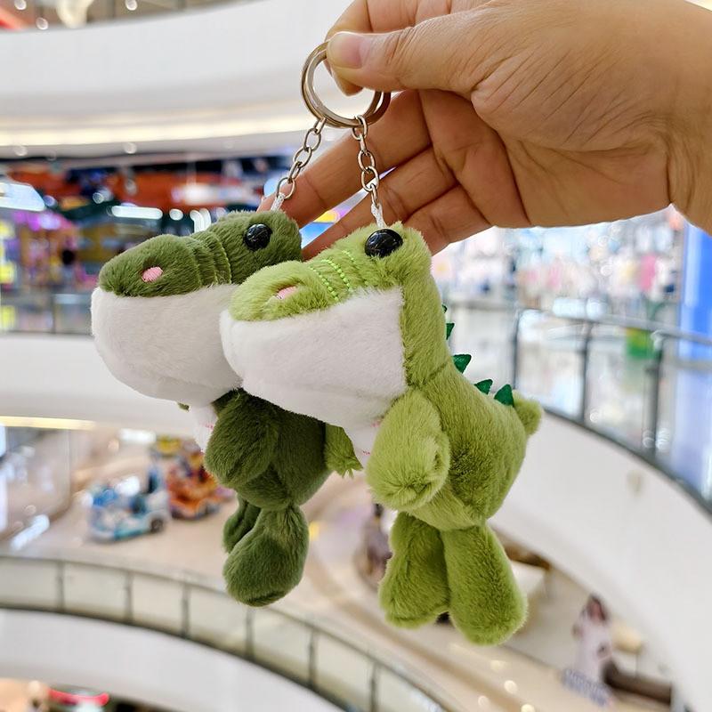 Green Cute Cartoon Crocodile Soft Plush Keychain Pp Cotton Filling Bags Gift