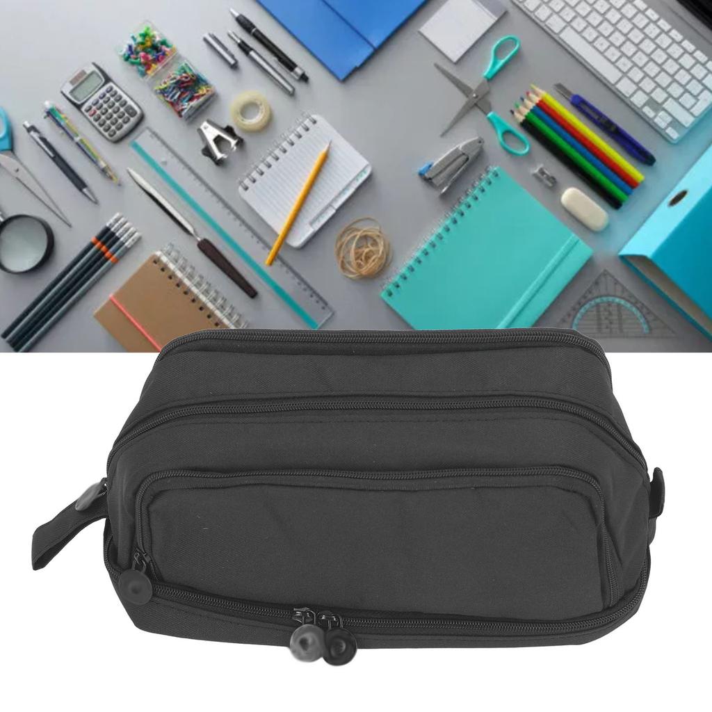 Large Capacity Pencil Case Dual Opening Pencil Bag Pencil Box Portable Multipurpose Pencil Pouch for School Library