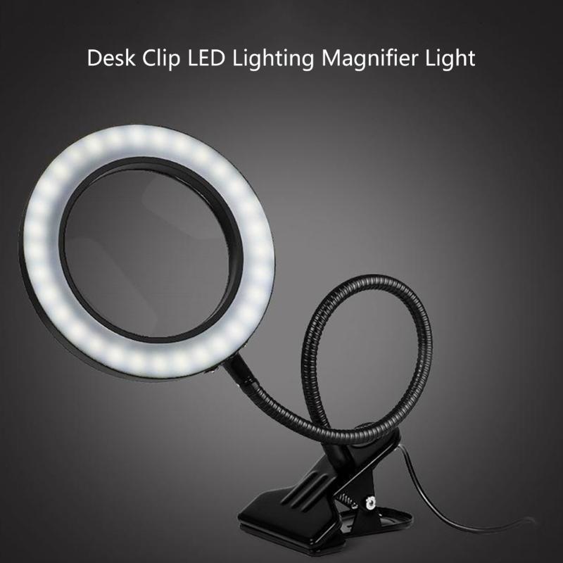 5X LED Magnifying Lamp,3 Color Modes,Magnifier Desk lamp, Magnifying Light and Stand for Crafts, Reading,