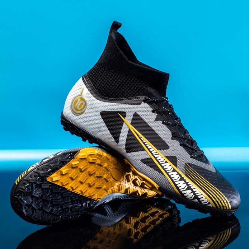 X2302 high-top football shoes men and women children broken nails lawn AG long nails student training competition sports shoes