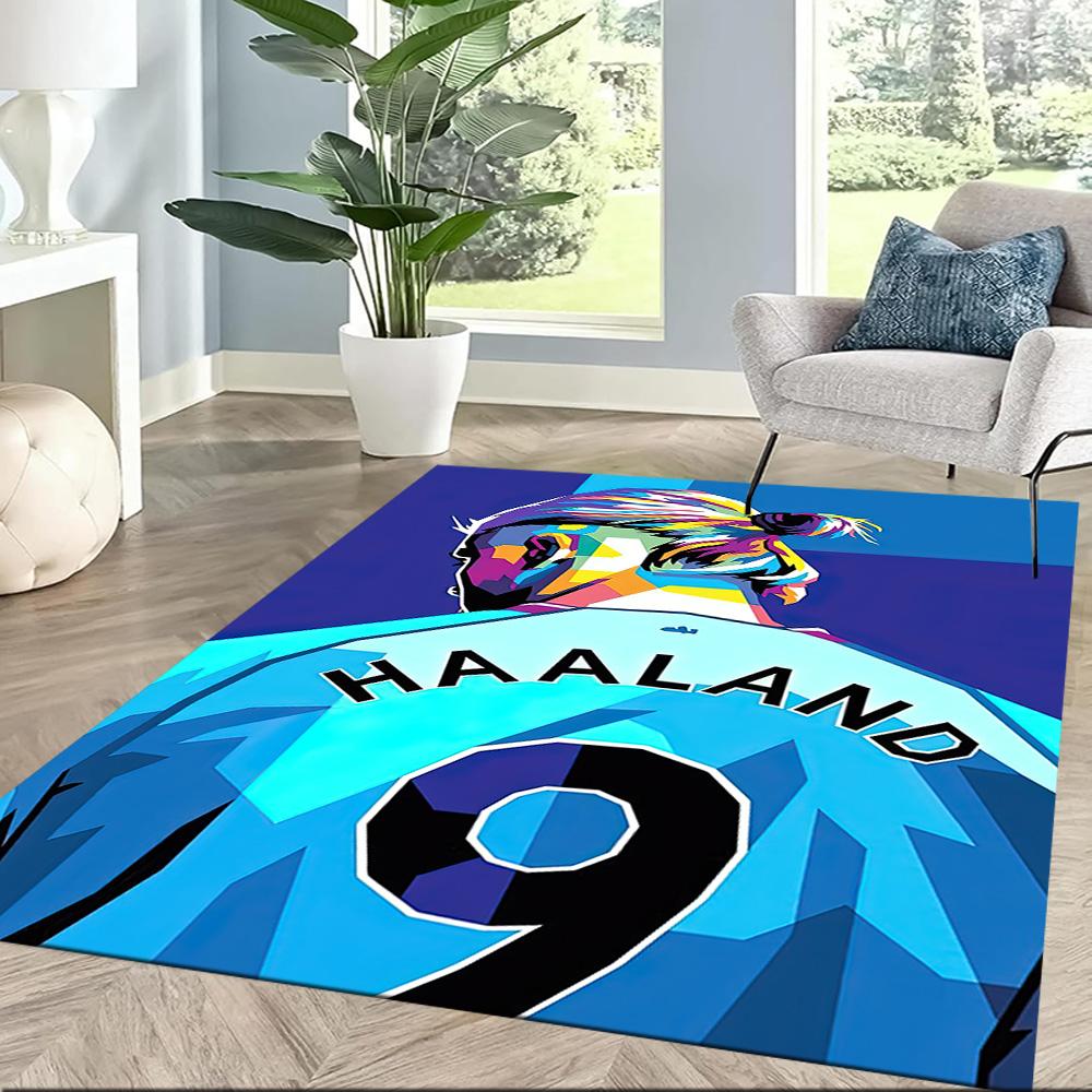 Haaland Enthusiasts Square rugs are a great choice for living rooms, bedrooms, home décor, and as gifts.