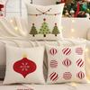 Christmas Embroidery Velvet Pillow Cover - Tree & Bell Design, Winter Farmhouse Style for Home Sofa & Living Room Decor
