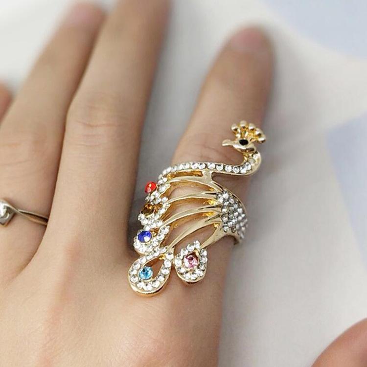 

Модное женское кольцо с бриллиантами и павлином Lanzhihai Size 17