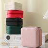 1pcs Portable Mirror Split Zipper Earring Earrings Necklace Jewelry Box Storage Jewelry Box Leather bag