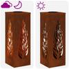 Solar LED Path Light 2 Pcs Bronze Weatherproof Steel