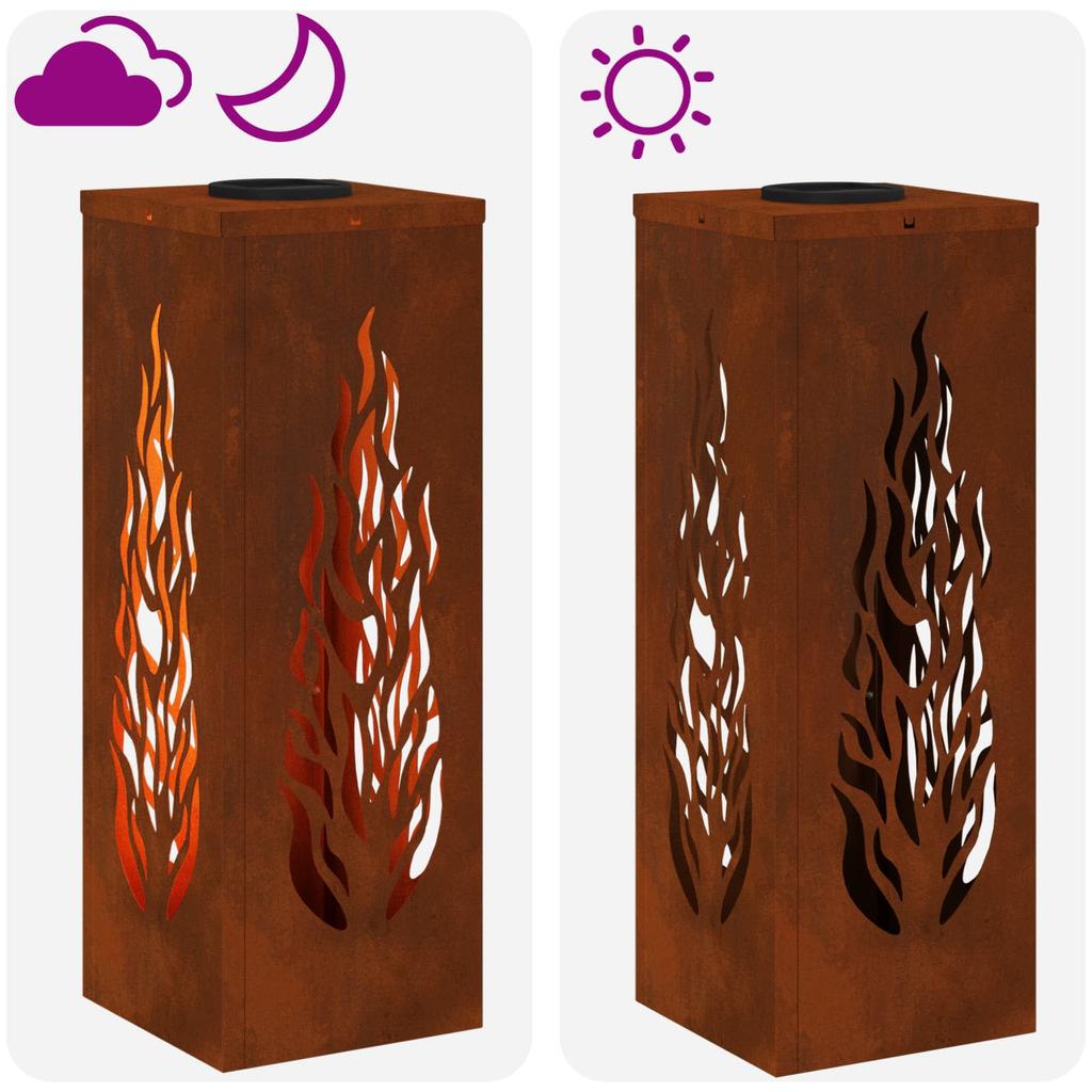 Solar LED Path Light 2 Pcs Bronze Weatherproof Steel