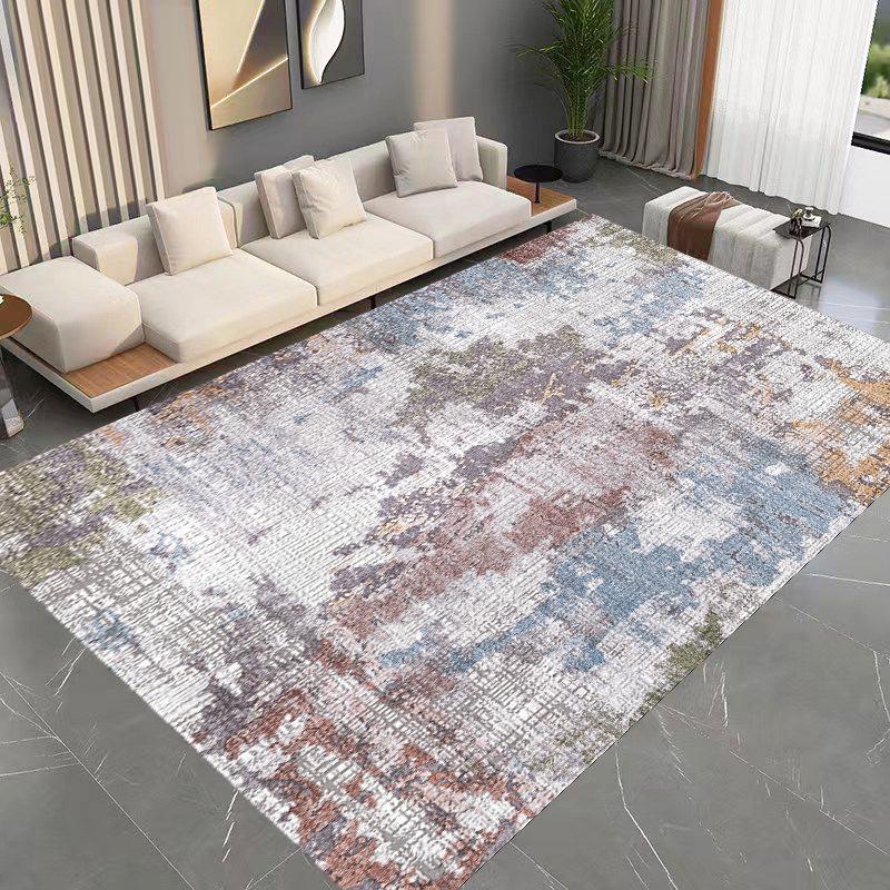 Ink Splash Style Imitation Cashmere Rug - Stain-Resistant Living Room or Bedroom Carpet, Large Area Coverage
