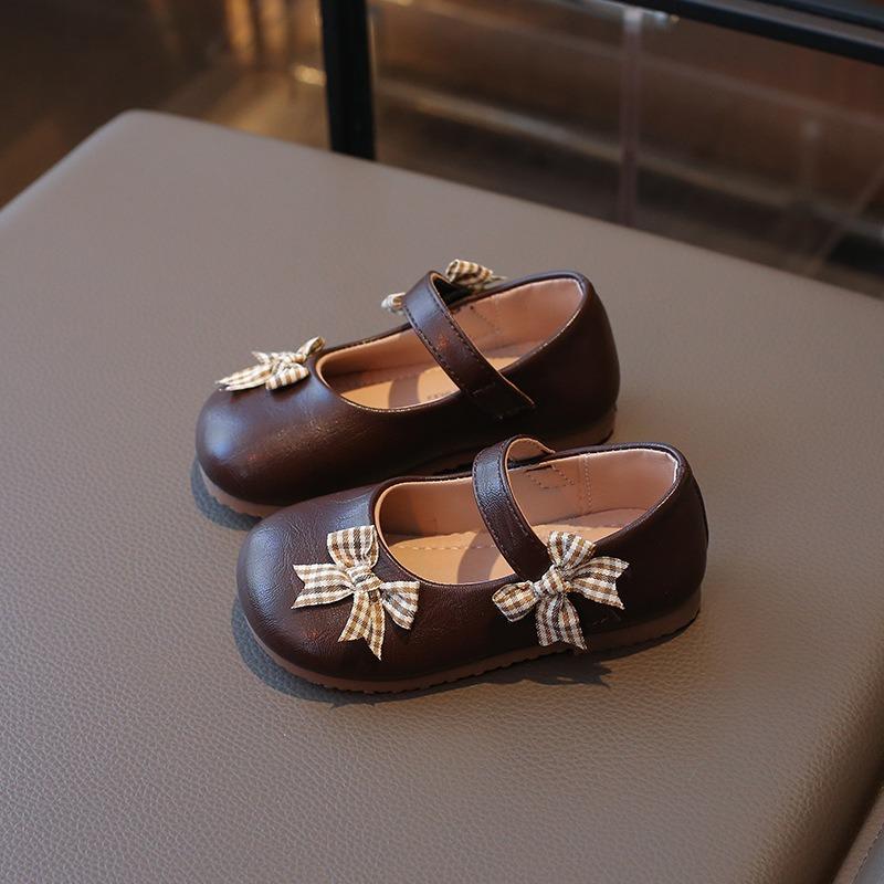 Cute Bowknot Girls' Leather Shoes | Fashionable Baby Princess Flats, Simple Casual Footwear for Toddlers Wedding Shoes