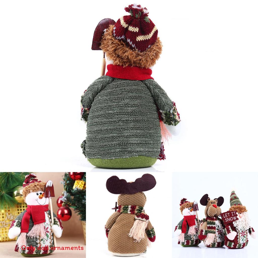Christmas Santa Snowman Reindeer Holiday Tabletop Ornaments Made Of Fabric For Seasonal Home Decor