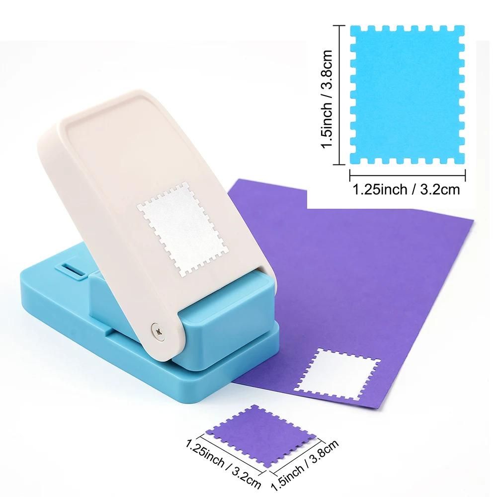 Rectangular Postage Stamp Punches Lever Action Puncher for Paper Crafting Scrapbooking DIY Projects Arts Crafts Supplies