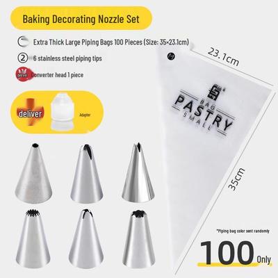 Thickened Disposable Piping Bag & Tip Set
