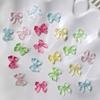 50Pcs Ice Transparent French Ribbons Colorful Resin Bowknot Charm Bowtie Jewelry Nail Art Decorations Manicure Tools Accessories