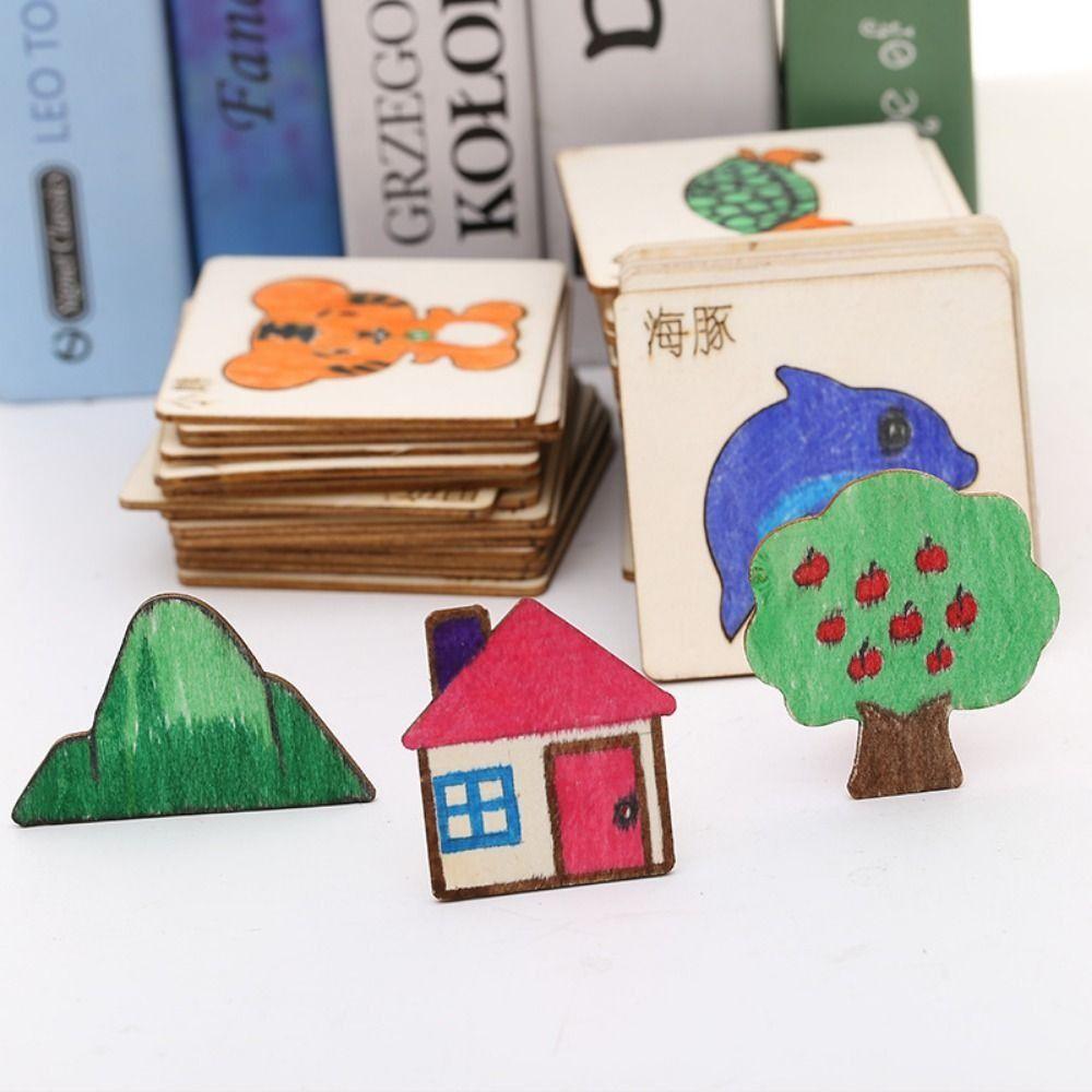 DIY Painting Template Wooden Painting Stencils Learning Educational Toys Wooden Stencil Outer Board