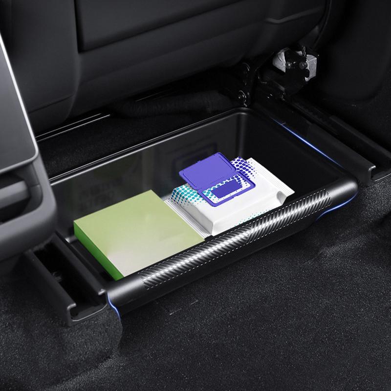 For New Version Of Tesla Model Y Under Seat Storage Organizer Waterproof Storage Bin Vehicle Accessories Under Seat Tray For