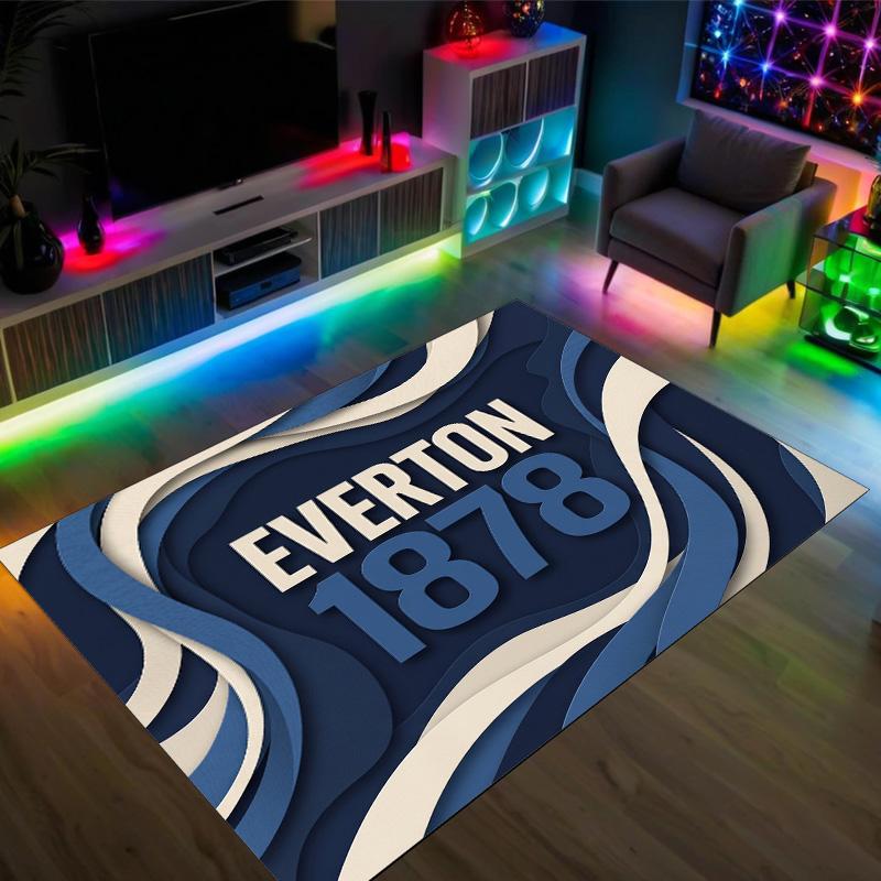 Everton Football Design Crystal Velvet Carpet Cozy Non?Slip Printed Rug For Bedroom Living Room Entrance