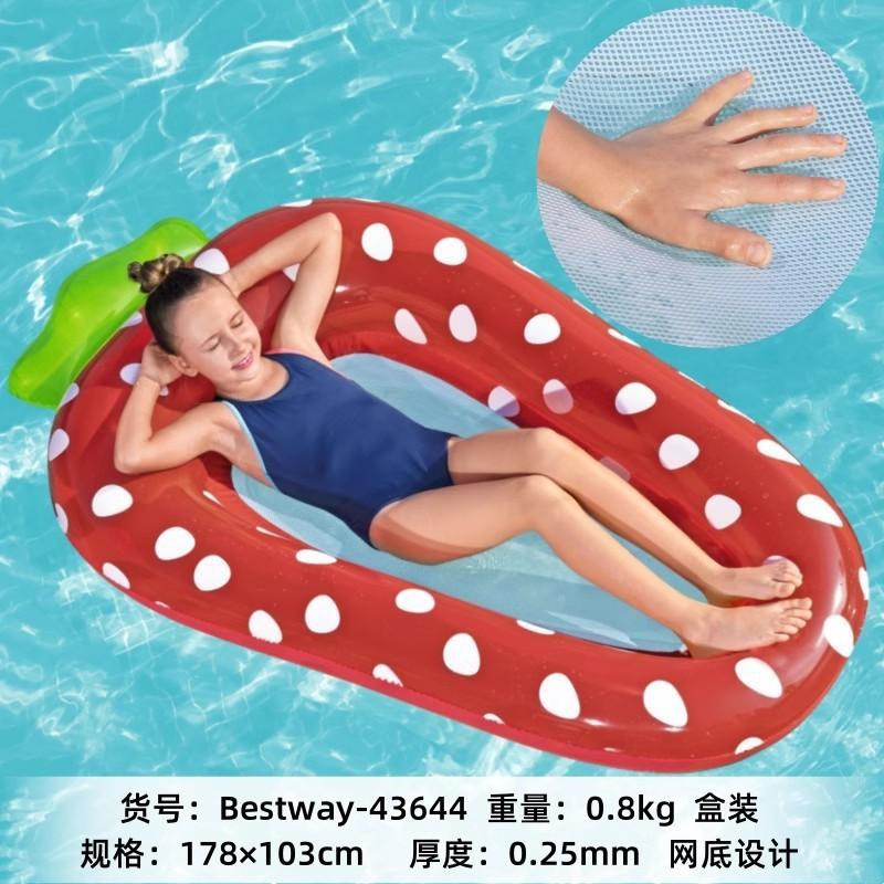 

Надувной плот Клубника Ананас Детское плавательное сиденье Водный игровой коврик для развлечений в бассейне или на пляже красный