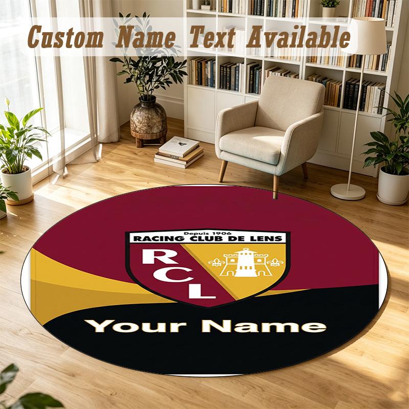 Round Rug Custom Nameracing Club De Lens Pattern Non Slip Carpet Home Floor Decor