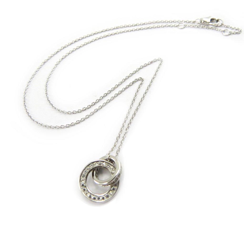 Les Trésors De Lily [L7413] - Collier Argent 'Sissi' blanc argenté (rhodié) - 15x13 mm