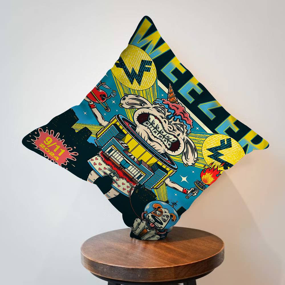 Weezer Music Band Pillowcase Toon Gift Cushion Cover Bedroom Home Sofa Chair Seat Decor Pillow Case