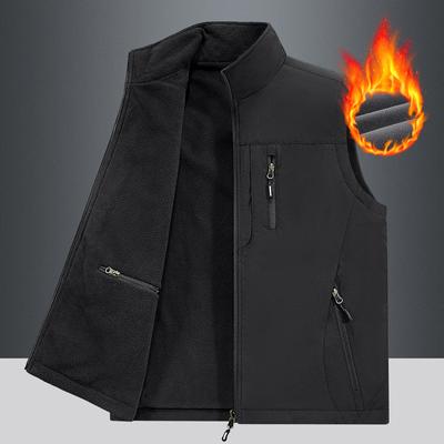 New Autumn and Winter Men's Vest Outdoor Casual Vest Jacket Double-sided Wear Fleece Thicker