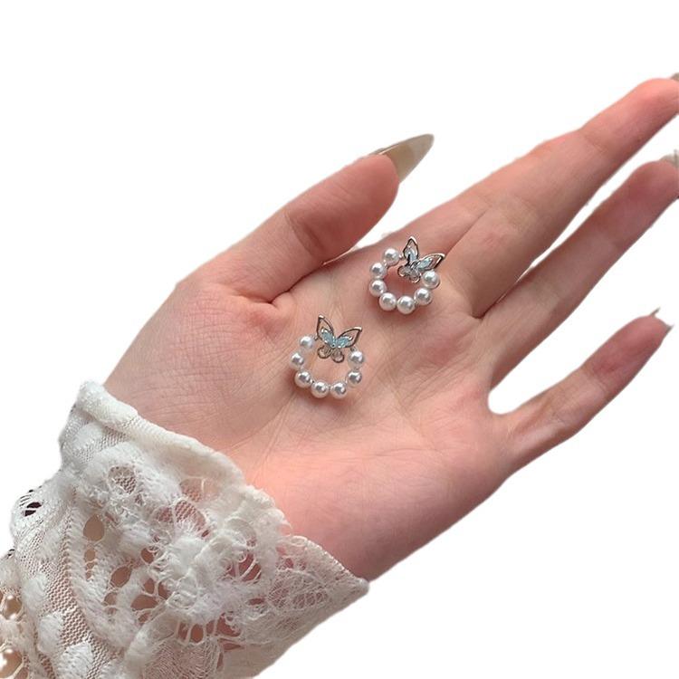 Temperament Perle Schmetterling Ohrringe: Elegante Ohrclips ohne Piercing für Frauen mit einzigartigem Design