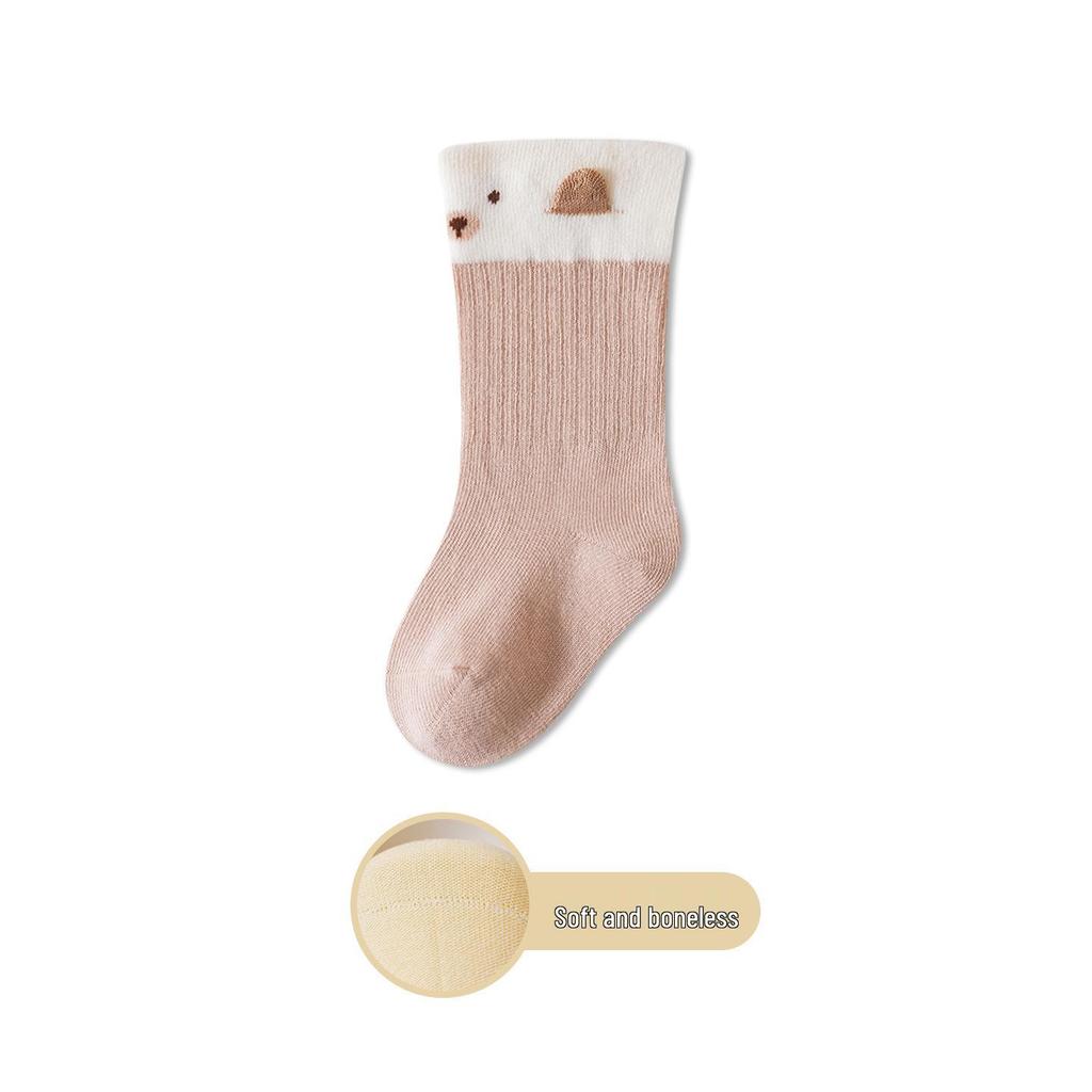 Cartoon Loose-Fit Baby Socks (Spring/Autumn) – Mid-Calf High, Boneless, Unisex for Newborns