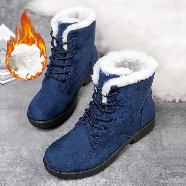 Snow Women Boots Flat Boots For Women Platform Ladies Shoes Plush Keep Warm Boots Ladies Fur New Winter Shoes Women