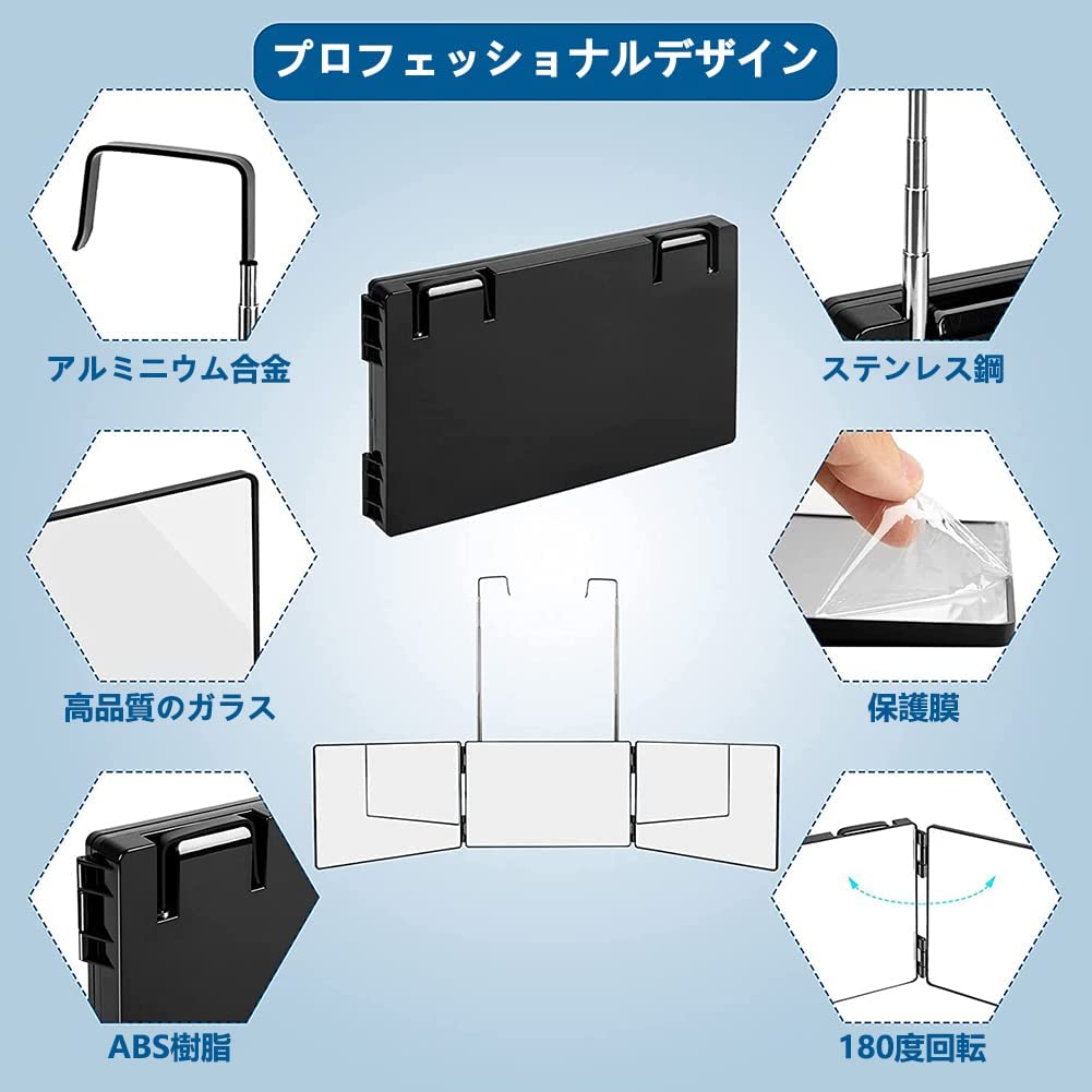HeGeed makeup height angle tabletop makeup makeup HD mirror allows you to see the back of the stable use and shatterproof 3-way mirror, mirror,