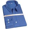Official Formal Pure Cotton Iron Free  Square Collar Business Men Plaid Shirts Long Sleeve Anti Wrinkle