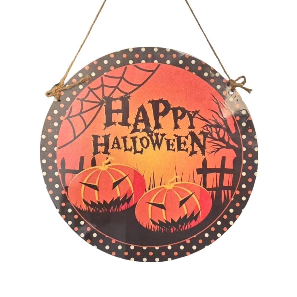 Wooden Halloween Door Hanging Pendant Pumpkin Horror Party Props  Home Decoration