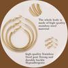 3 Pairs Hyperbole Big Gold Color Metal Hoop Earrings Set for Women Simple Round Circle Earring Female Silver Color Daily Jewelry