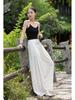 2025 Fall/Winter Cotton Linen Women's Chic Wide-Leg Skirt Pants - Textured, Flowy, and Leg-Elongating