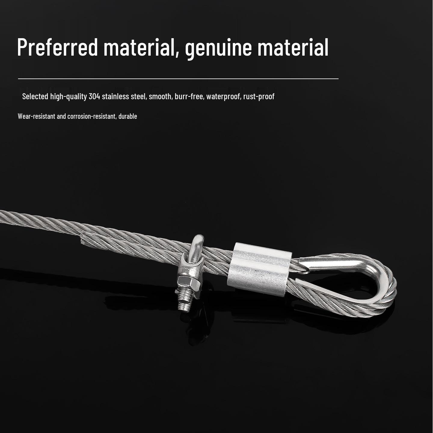 Plastic-Coated Hand-Crank Clothes Rack 304 Stainless Steel Wire Replacement 3mm plastic-coated 1m (set)