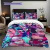 Vibrant Anime Ensemble Three-piece set (1 * duvet cover + 2 * pillowcase, without core) 2D Flat Duvet cover and pillowcase Soft and comfortable