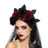 Rose Lace Headband for Women, Gothic Costume Headpiece for Halloween Parties, Cosplay Styling, Stage and Photo Looks