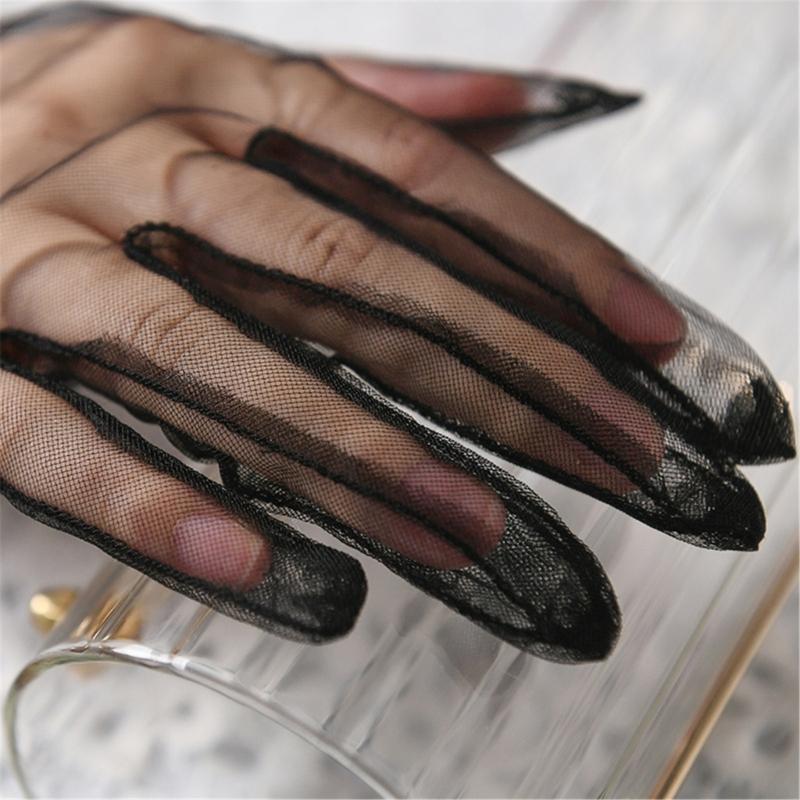 Wedding Gloves Proms Gloves Tulle Short Thin Gloves for Operas Women Lady Theme Proms Costume Accessories