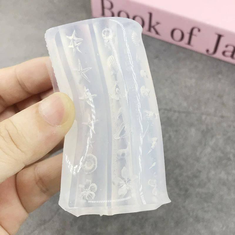 WTEMPO DIY Creative Silicone Molds Ocean-style Shell-Shape-Design Nail Art Molds Bow Shaped Carved Molds Resin Liquid Handicraft Gifts Making Molds