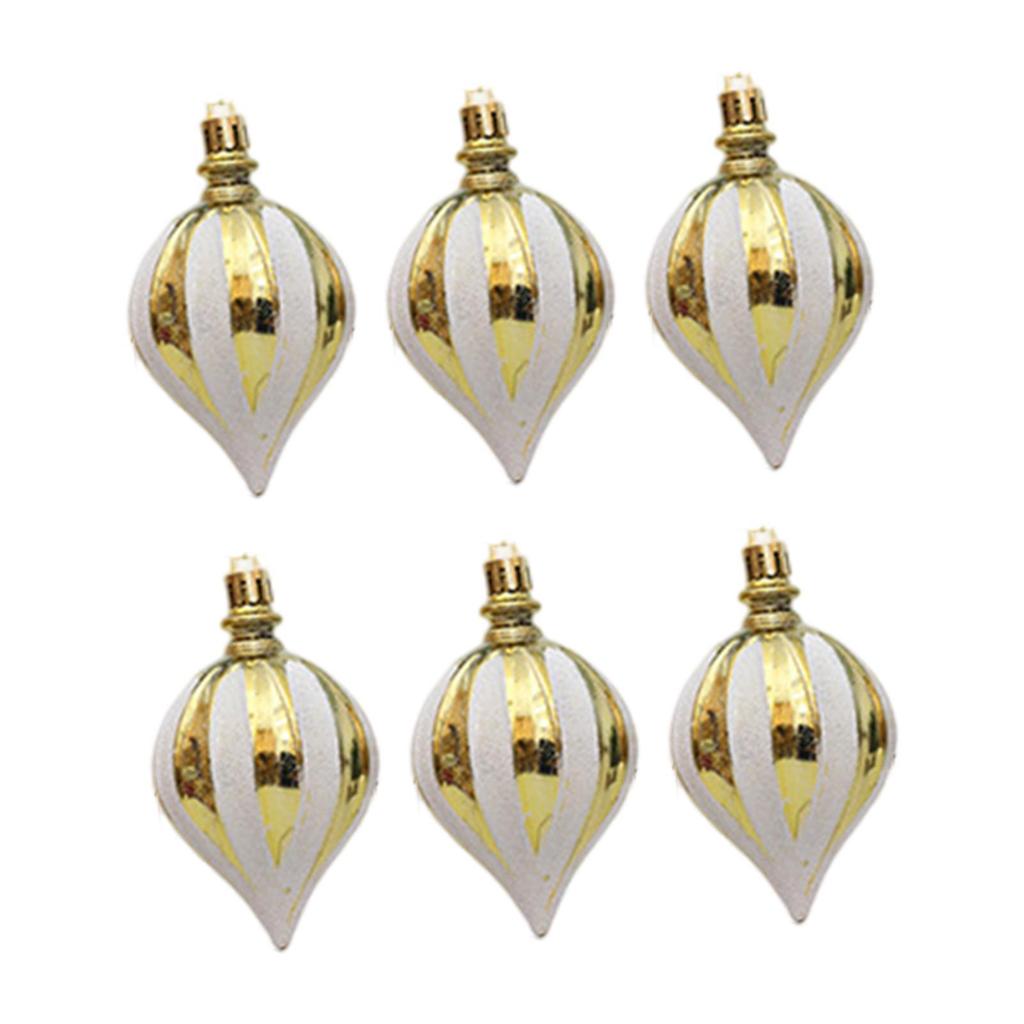 6Pcs Christmas Ball Ornaments Hanging Balls Christmas Tree Decorations Charm Pendants Glitter Decorative Baubles for Festival