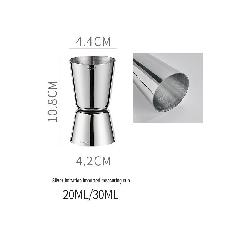 Double-Headed Stainless Steel 304 Gold Ring Jigger with Scaled Measuring Cup for Cocktails