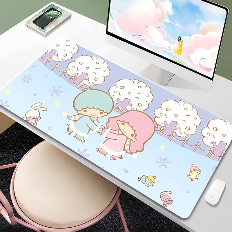 Esports Mouse Pad Computer Smooth Flexible Little Twin Star Office Laptop Rubber Gamer PC Computer Keyboard Pad Kawaii Mosuepad