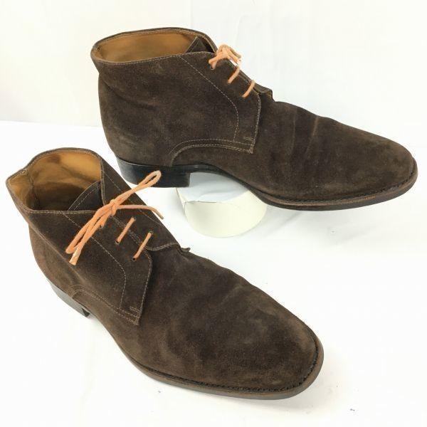 

England Shipton & Heneage Size 7.5 26.0 Dainite Sole High-Quality Suede Leather Chukka Boots Dark Brown