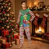 Matching Family Christmas Pajama Set Long Sleeve Neck Top with Pants for Parents and Kids